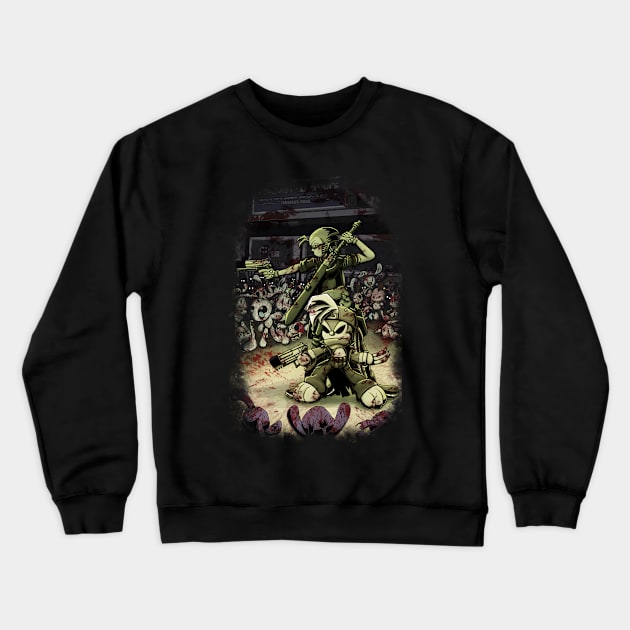 Gizmo, Bunny, and Zombies Crewneck Sweatshirt by BackOfTheComicShopT